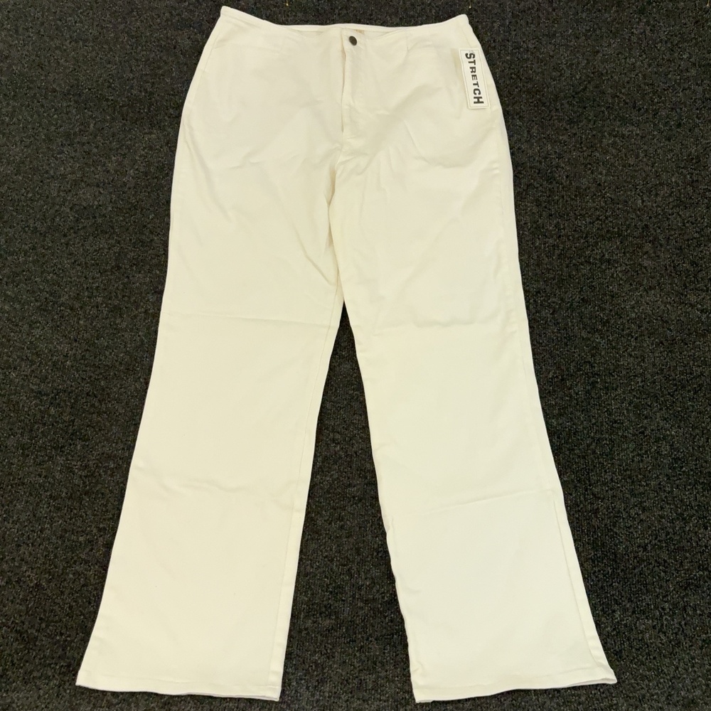 Norm Thompson Pants Womens 16 White Twill Stretch Straight Leg Chino Casual